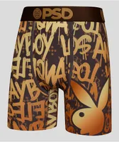 PSD x Playboy Graffiti Luxe Brown & Gold Boxer Briefs 