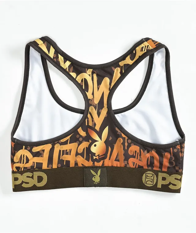 PSD x Playboy Warp Checks Black Sports Bra