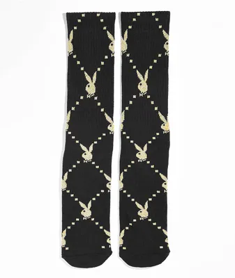 PSD x Playboy Monogram Lux Black Crew Socks