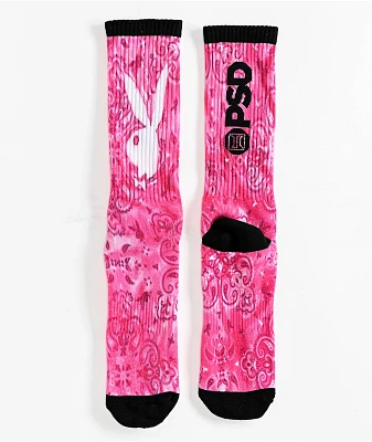 PSD x Playboy Paisley Red Crew Socks