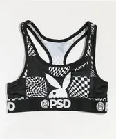 PSD x Playboy Warp Checks Black Sports Bra