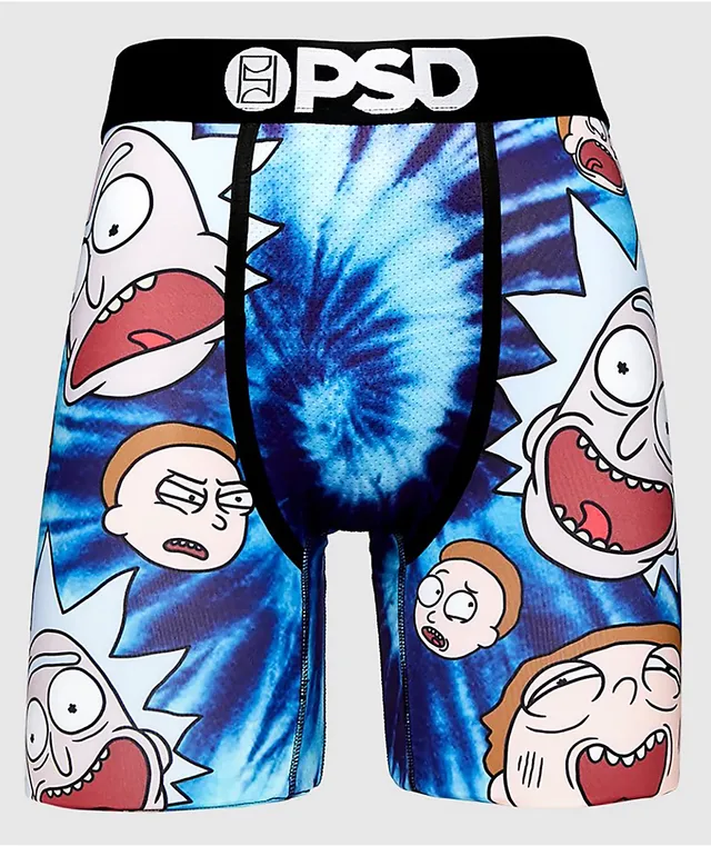 Medium (32-34), Blue) Rick and Morty Tie Dye Madness SWAG Boxer