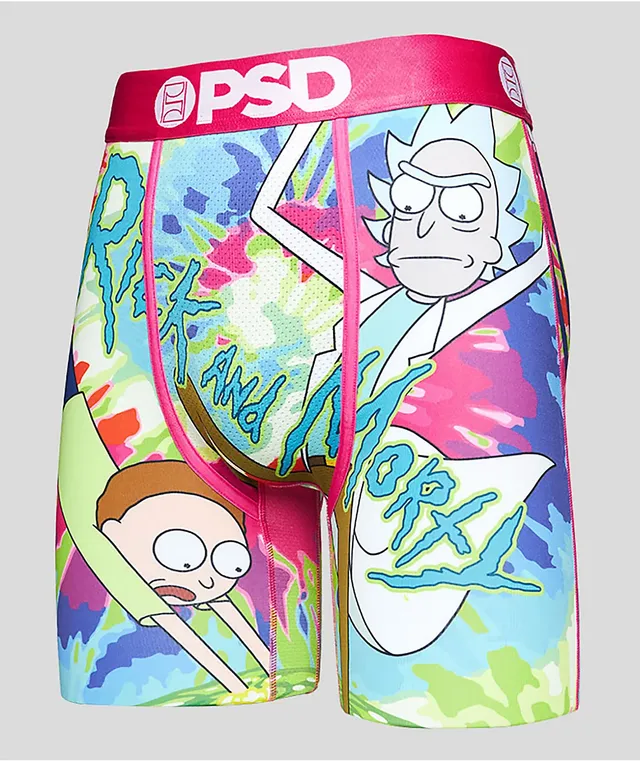 Rick and Morty Trippy Tie-Dye Boxer Briefs Multi-Color
