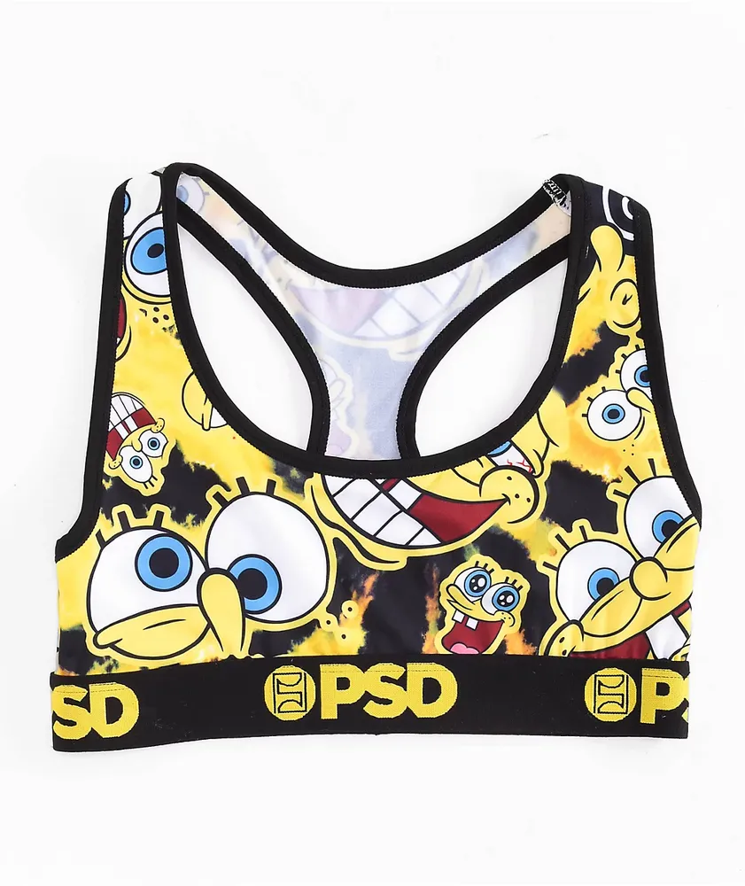 PSD x Spongebob Squarepants Black & Yellow Tie Dye Sports Bra