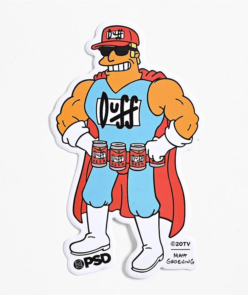 PSD x The Simpsons Duff Man Sticker