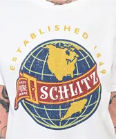 Pabst Blue Ribbon Schlitz Globe Logo White T-Shirt