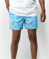 Party Pants Dino Ripper Blue Board Shorts