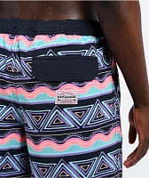 Party Pants Fiesta Stripes Black Board Shorts