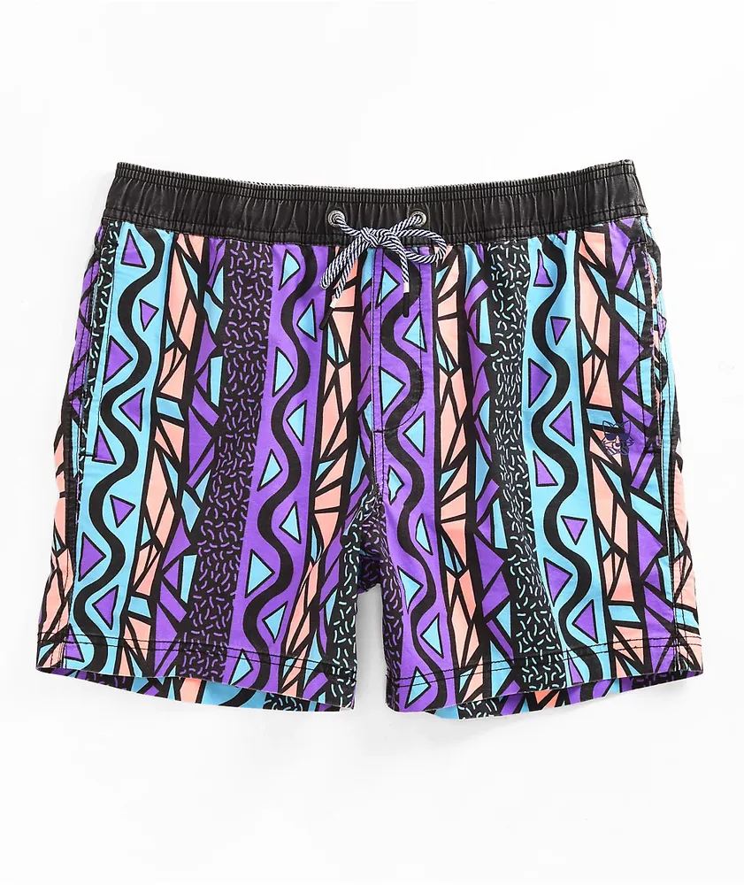 Party Pants Cruiser Flamingoes Sky Blue Board Shorts