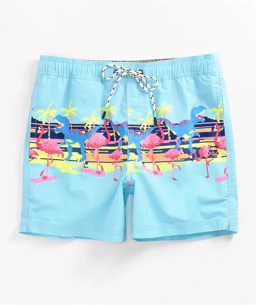 Party Pants Pixel Paradise Light Blue Board Shorts