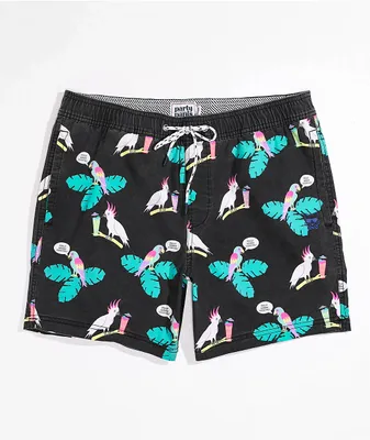 Party Pants Polly Want A Cocktail Black Board Shorts