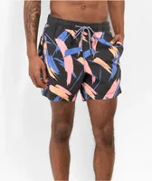 Party Pants Stroker Black, Orange & Blue Board Shorts