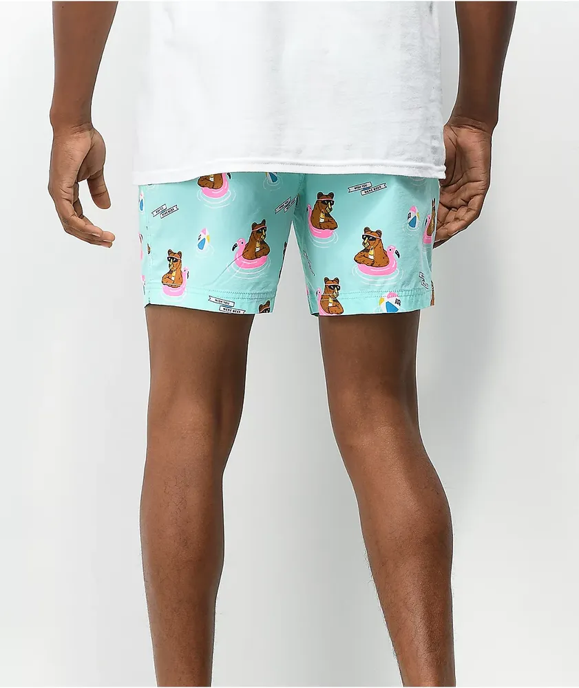 Party Pants Wish U We're Beer Turquoise Board Shorts