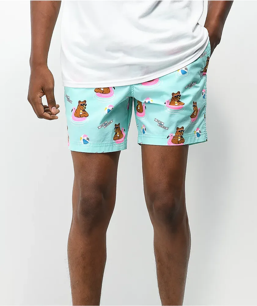 Party Pants Wish U We're Beer Turquoise Board Shorts