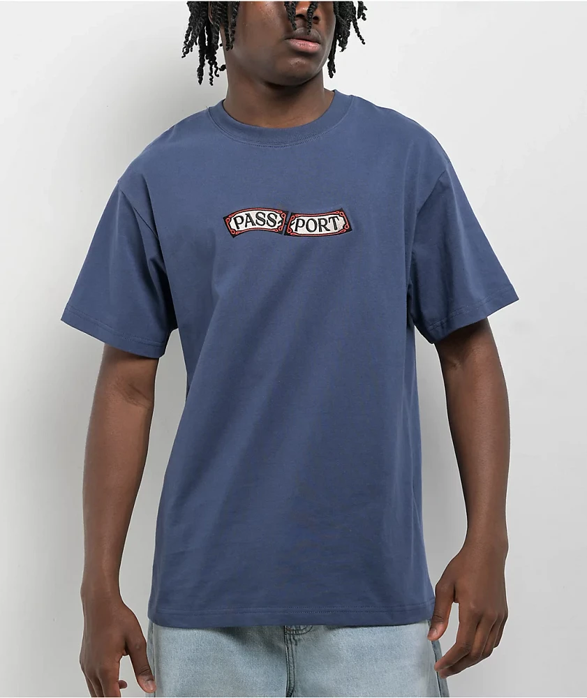 Passport Red Flag Blue T-Shirt