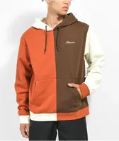 Paterson Brown, Orange, & White Colorblock Hoodie 