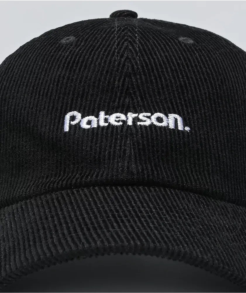 Paterson Core Logo Black Corduroy Strapback Hat