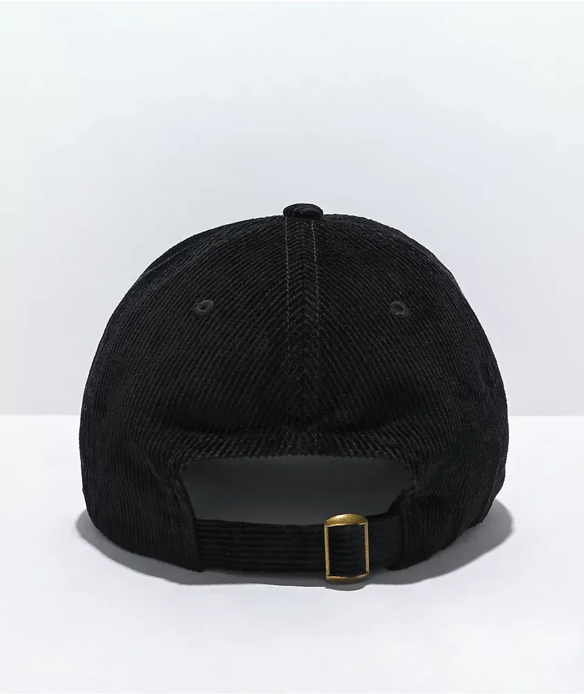 Paterson Core Logo Black Corduroy Strapback Hat