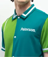 Paterson Courtside Teal & Green Short Sleeve Button Up Shirt