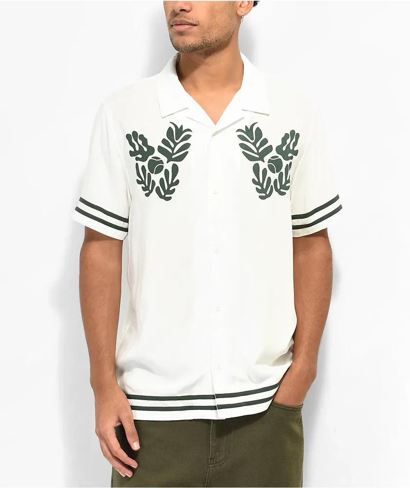 Paterson Flora Court Cream Short Sleeve Button Up Shirt