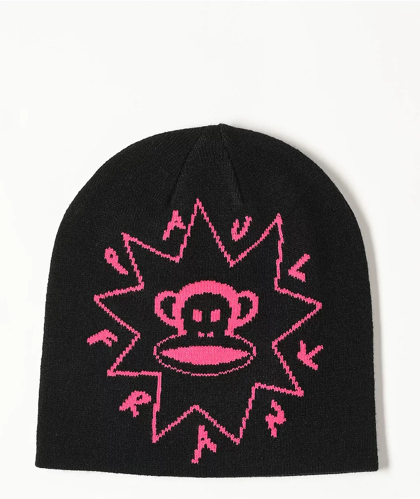 Paul Frank x Slushcult Full Circle Black & Pink Skully Beanie