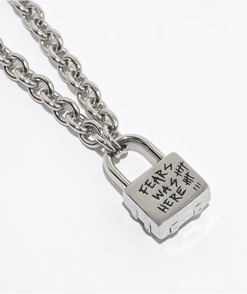 Personal Fears Locked Up 20" Silver Chain Necklace