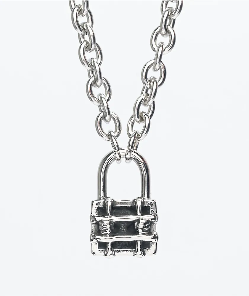 Personal Fears Locked Up 20" Silver Chain Necklace