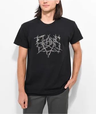 Personal Fears Rhinestone Metal Black T-Shirt