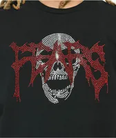 Personal Fears Rhinestone Skull Black T-Shirt