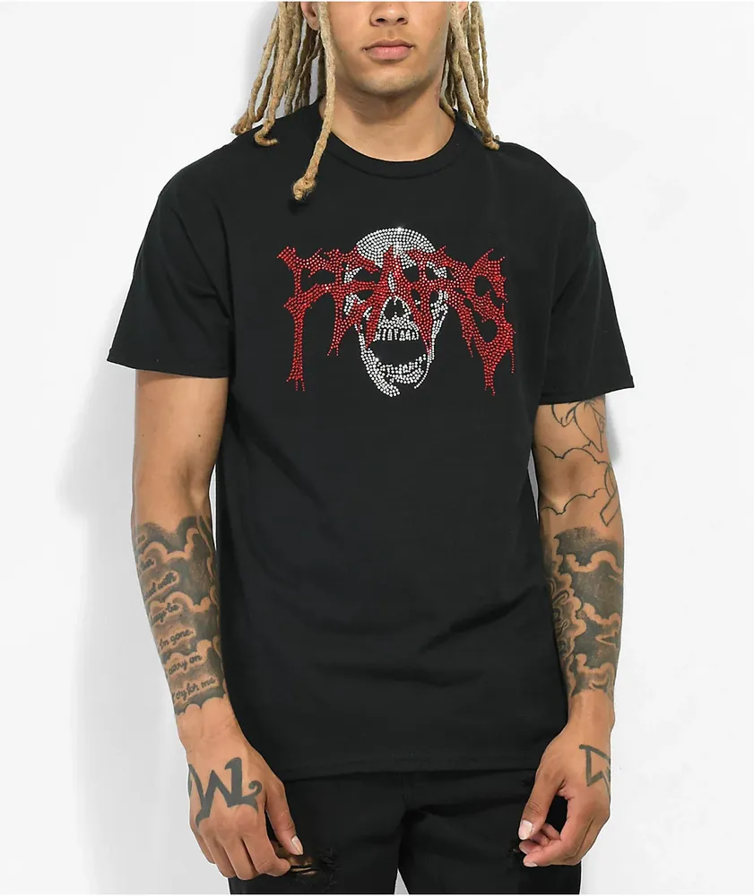 Personal Fears Rhinestone Skull Black T-Shirt