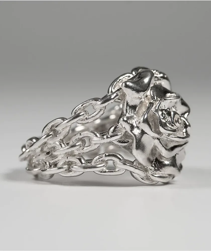 Personal Fears Rose In Chains Silver Ring