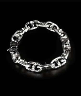 Personal Fears Spiked Anchor 8" Silver Bracelet