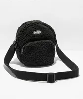 Petals & Peacocks Black Sherpa Shoulder Bag