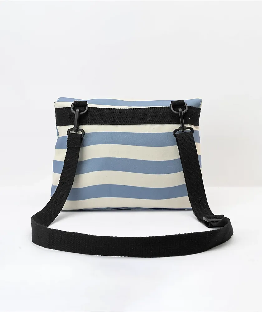 Petals & Peacocks Stripes Slate Crossbody Bag