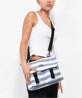 Petals & Peacocks Stripes Slate Crossbody Bag