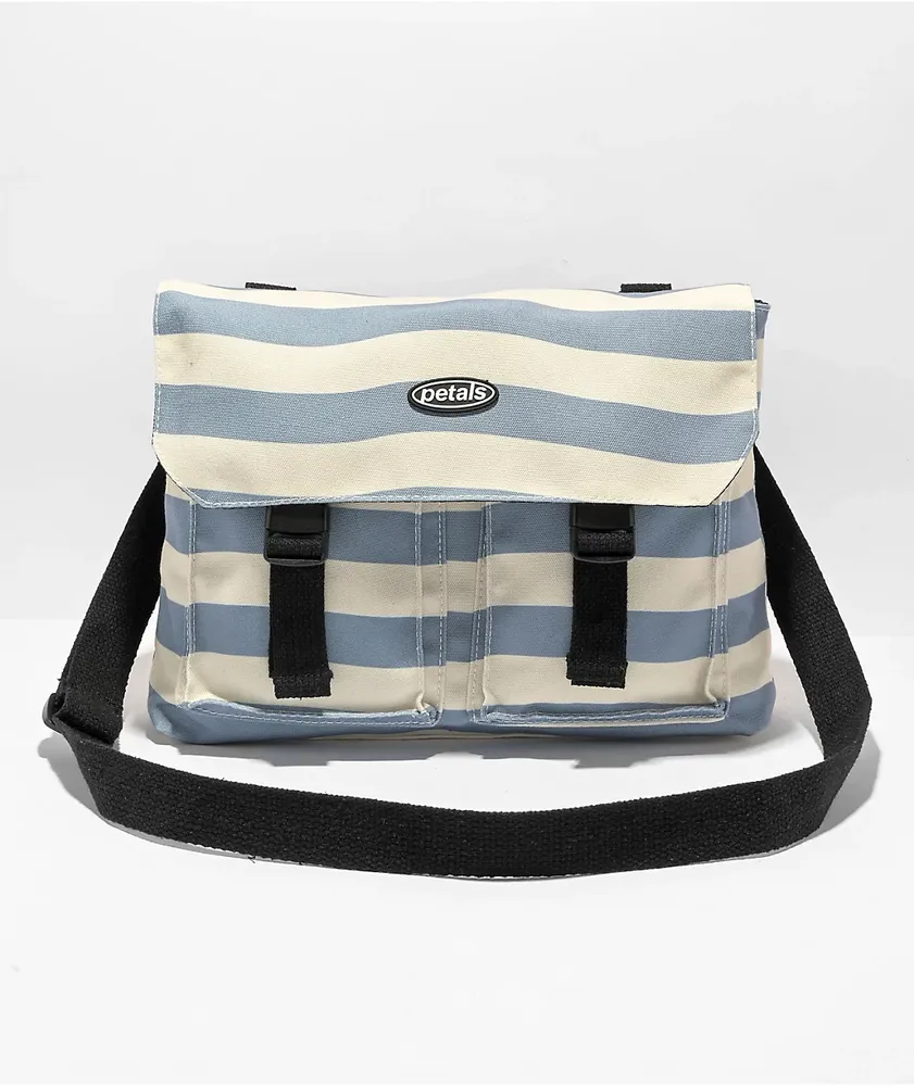 Petals & Peacocks Stripes Slate Crossbody Bag