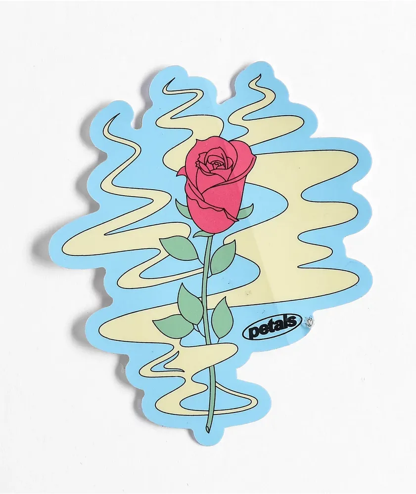 Petals And Peacocks Hazy Rose Blue Sticker