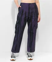 Petals By Petals and Peacocks Swirl Purple Tie Dye Cargo Pants