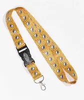 Petals and Peacocks Balance Orange & Black Lanyard