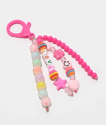 Petals and Peacocks Beadit Pink Bag Charm