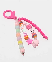 Petals and Peacocks Beadit Pink Bag Charm