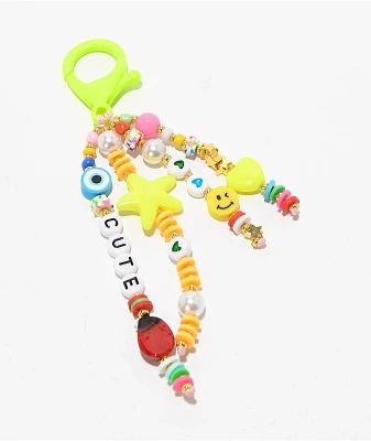 Petals and Peacocks Beadit Yellow Bag Charm