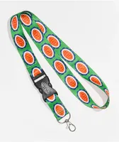 Petals and Peacocks Bloom Green Lanyard