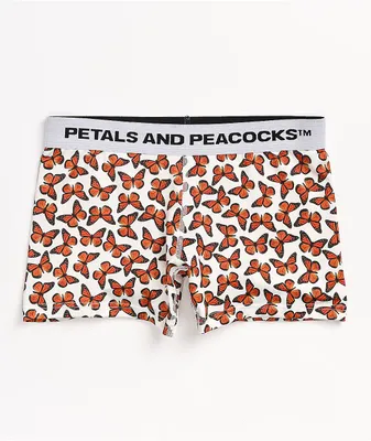 Petals and Peacocks Butterfly White Boyshort Underwear