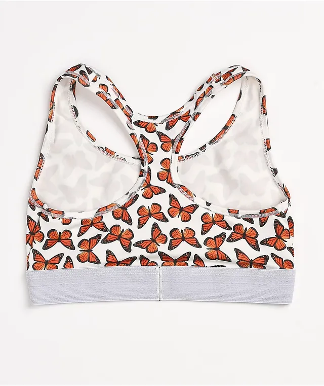 White butterfly sport bra 