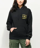 Petals and Peacocks Connections Black Hoodie