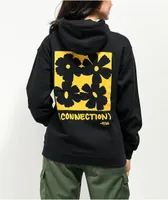 Petals and Peacocks Connections Black Hoodie