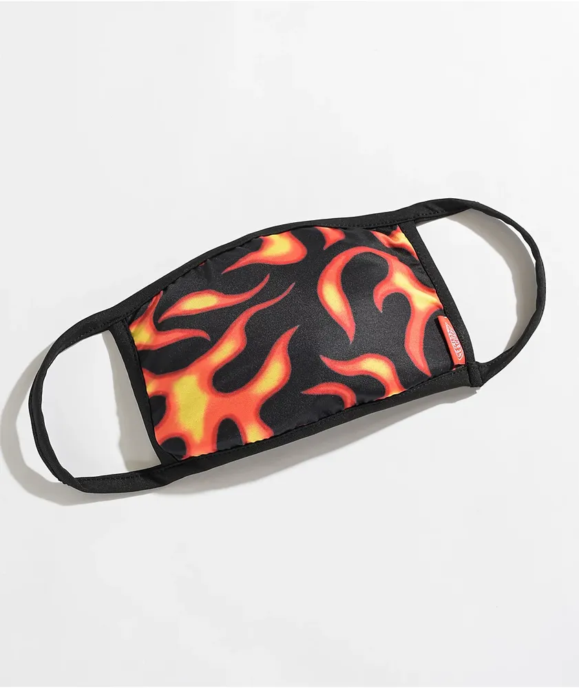 Petals and Peacocks Flames Face Mask