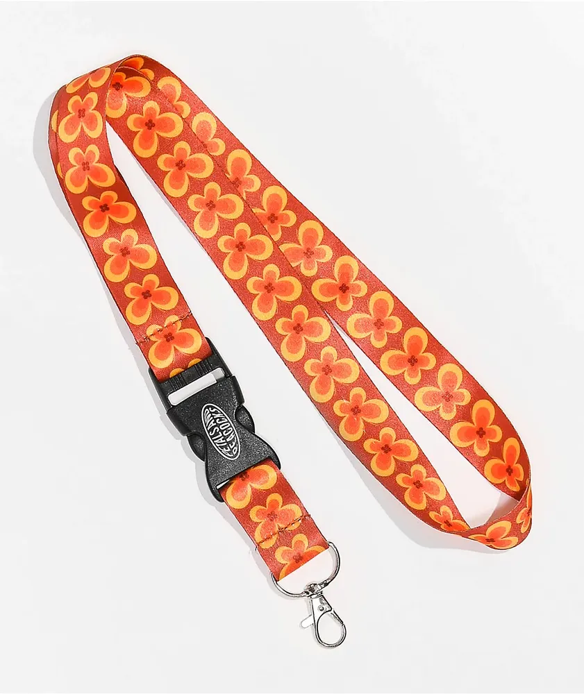 Petals and Peacocks Good Energy Rust Lanyard