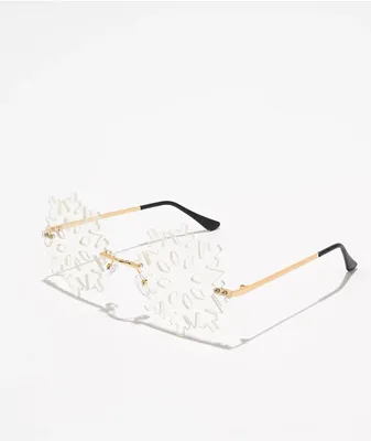 Petals and Peacocks Ice Snowflake Arctic Clear Sunglasses